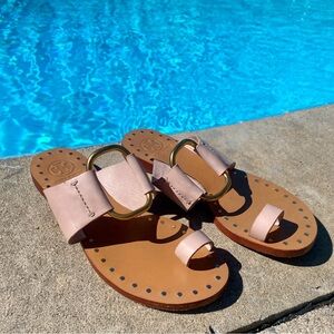 Tory Burch Pink and Tan Sandals